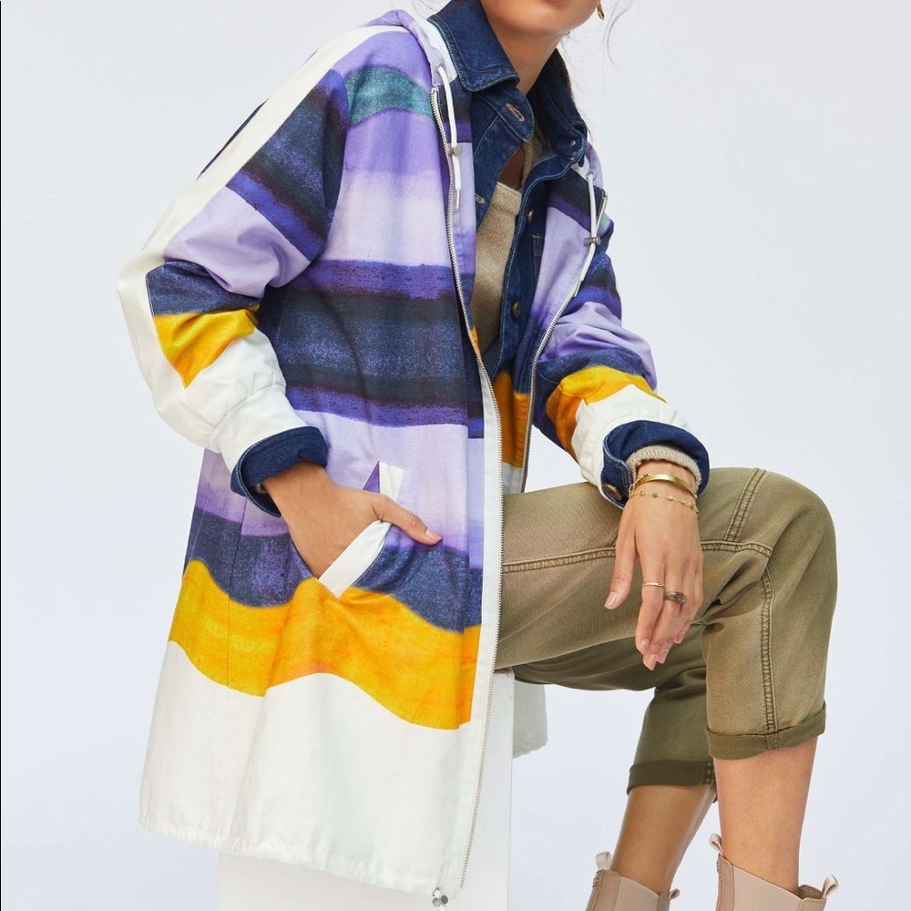 MAEVE @ ANTHROPOLOGIE Striped Windbreaker Jacket - Women’s Size Medium - NEW